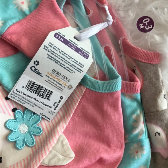 GERBER set of 3 footed pajamas NWT - Picture 6 of 6